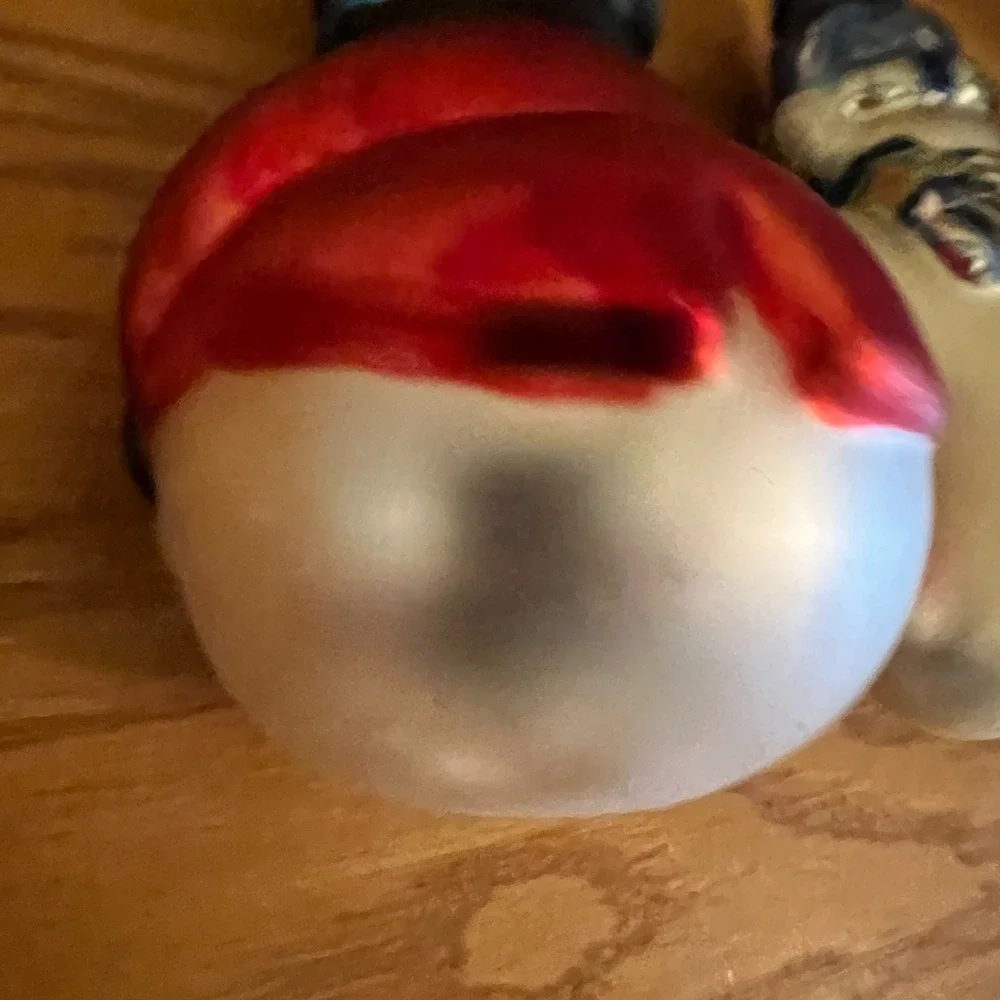 Vintage Snowman Christmas Ornaments Hand Blown Painted Glass Holiday Lot Of 2